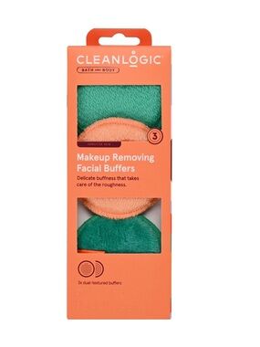 NWT Cleanlogic Bath and Body Makeup Removing Facial Buffers, 3 Count